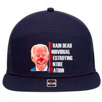 Funny Anti Biden 7 Panel Mesh Trucker Snapback Hat