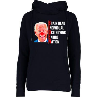 Funny Anti Biden Womens Funnel Neck Pullover Hood