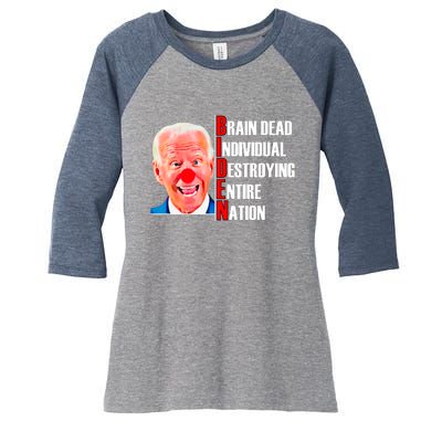 Funny Anti Biden Women's Tri-Blend 3/4-Sleeve Raglan Shirt