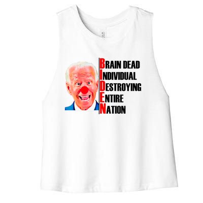 Funny Anti Biden Women's Racerback Cropped Tank