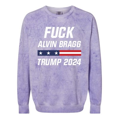 Fuck Alvin Bragg I Stand With Trump Free Trump Indictment Support Donald Trump Colorblast Crewneck Sweatshirt