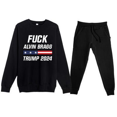 Fuck Alvin Bragg I Stand With Trump Free Trump Indictment Support Donald Trump Premium Crewneck Sweatsuit Set