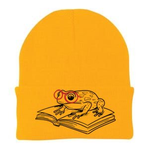 Frogs And Books Reading Literature Cute Gift Knit Cap Winter Beanie