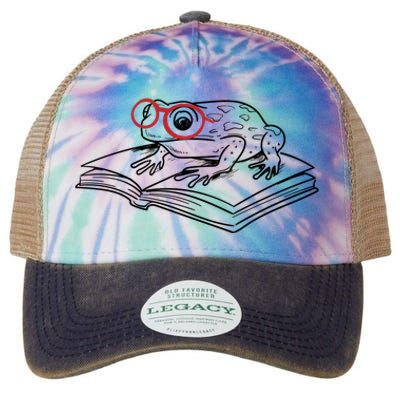 Frogs And Books Reading Literature Cute Gift Legacy Tie Dye Trucker Hat