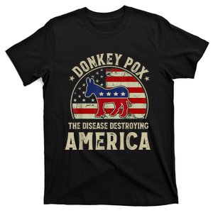 Funny Anti Biden Donkey Pox The Disease Destroying America T-Shirt