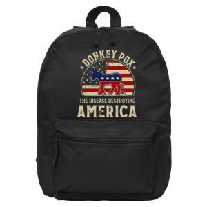 Funny Anti Biden Donkey Pox The Disease Destroying America 16 in Basic Backpack