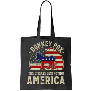 Funny Anti Biden Donkey Pox The Disease Destroying America Tote Bag