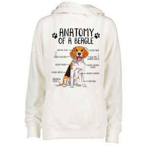 Funny Anatomy Beagle Dog Owner Pet Lover Womens Funnel Neck Pullover Hood