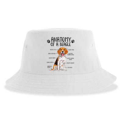 Funny Anatomy Beagle Dog Owner Pet Lover Sustainable Bucket Hat