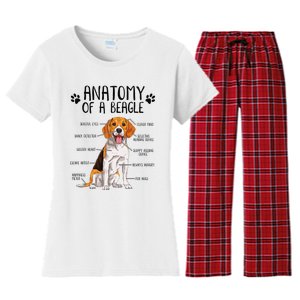 Funny Anatomy Beagle Dog Owner Pet Lover Women's Flannel Pajama Set