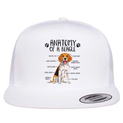 Funny Anatomy Beagle Dog Owner Pet Lover Flat Bill Trucker Hat