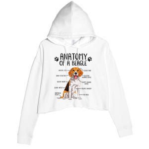 Funny Anatomy Beagle Dog Owner Pet Lover Crop Fleece Hoodie