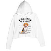 Funny Anatomy Beagle Dog Owner Pet Lover Crop Fleece Hoodie