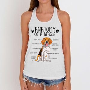 Funny Anatomy Beagle Dog Owner Pet Lover Women's Knotted Racerback Tank