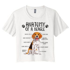 Funny Anatomy Beagle Dog Owner Pet Lover Women's Crop Top Tee