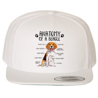 Funny Anatomy Beagle Dog Owner Pet Lover Wool Snapback Cap