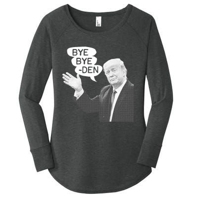 Funny Anti Biden Drops Out Of 2024 Election Race Bye Bye Den Women's Perfect Tri Tunic Long Sleeve Shirt