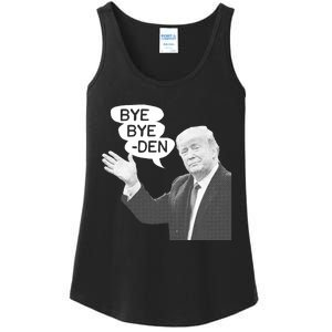 Funny Anti Biden Drops Out Of 2024 Election Race Bye Bye Den Ladies Essential Tank