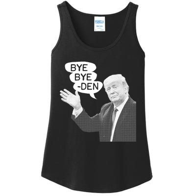 Funny Anti Biden Drops Out Of 2024 Election Race Bye Bye Den Ladies Essential Tank