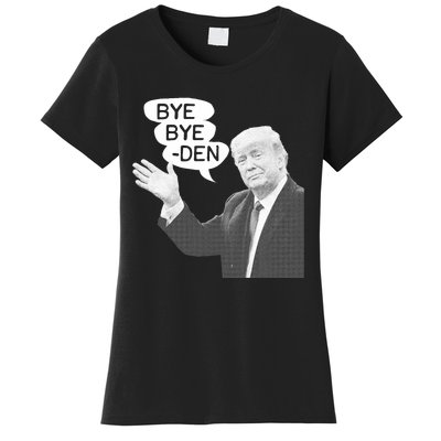 Funny Anti Biden Drops Out Of 2024 Election Race Bye Bye Den Women's T-Shirt