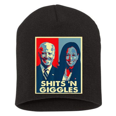 Funny Anti Biden Harris Shits N Giggles Political Short Acrylic Beanie