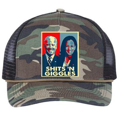 Funny Anti Biden Harris Shits N Giggles Political Retro Rope Trucker Hat Cap