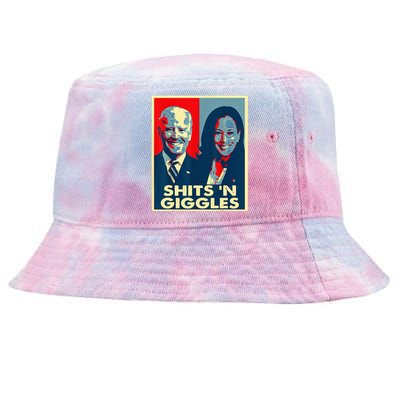 Funny Anti Biden Harris Shits N Giggles Political Tie-Dyed Bucket Hat