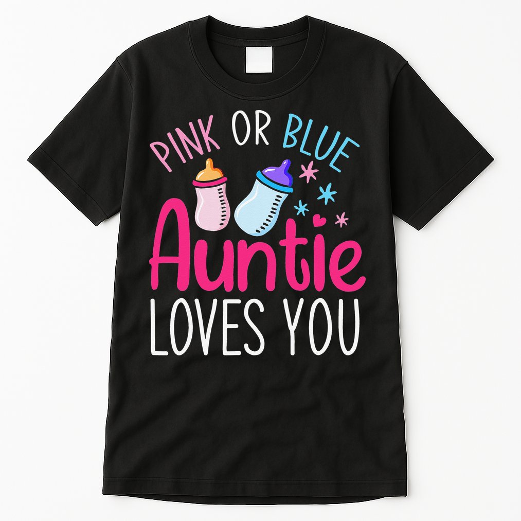 Future Aunt Baby Shower Pregnancy Auntie Gender Reveal Tall T-Shirt
