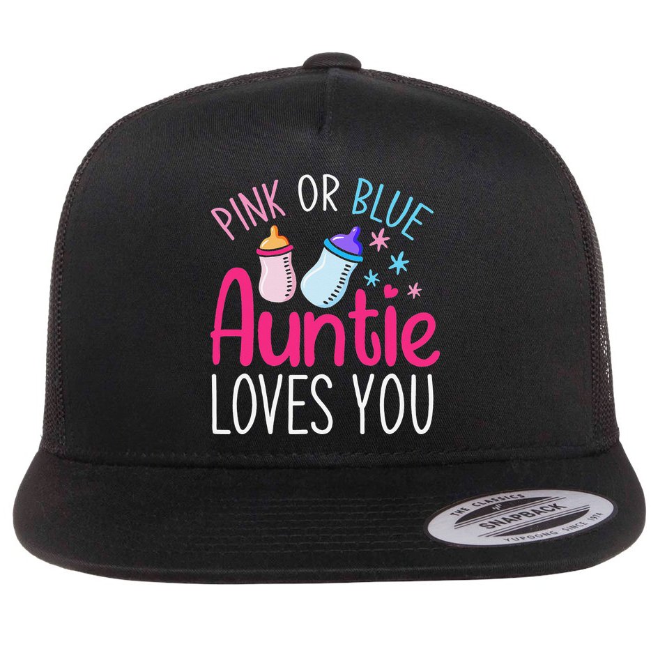 Future Aunt Baby Shower Pregnancy Auntie Gender Reveal Flat Bill Trucker Hat