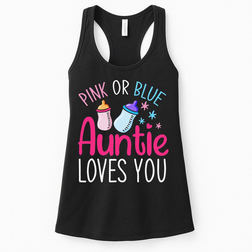Future Aunt Baby Shower Pregnancy Auntie Gender Reveal Womens Tank Top