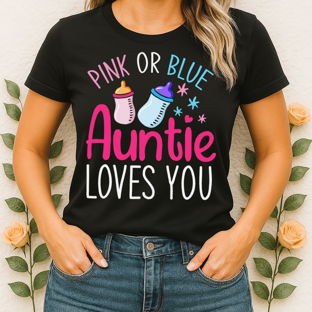 Future Aunt Baby Shower Pregnancy Auntie Gender Reveal Womens T-Shirt
