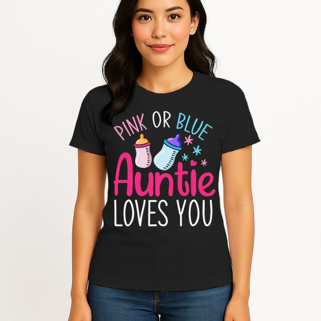 Future Aunt Baby Shower Pregnancy Auntie Gender Reveal Womens T-Shirt