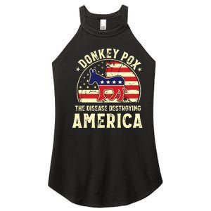 Funny Anti Biden Donkey Pox The Disease Destroying America Women's Perfect Tri Rocker Tank