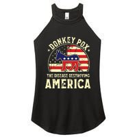 Funny Anti Biden Donkey Pox The Disease Destroying America Women's Perfect Tri Rocker Tank