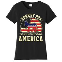 Funny Anti Biden Donkey Pox The Disease Destroying America Women's T-Shirt