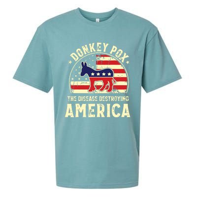 Funny Anti Biden Donkey Pox The Disease Destroying America Sueded Cloud Jersey T-Shirt