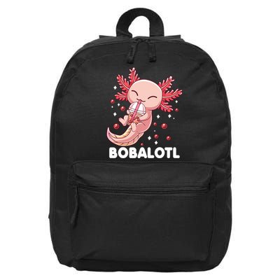 Funny Axolotl Bobalotl Boba Tea Bubble Milk Kawaii Anime  16 in Basic Backpack