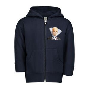 Funny Anti Biden And Dog Cone Impeach Biden Toddler Zip Fleece Hoodie