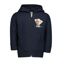 Funny Anti Biden And Dog Cone Impeach Biden Toddler Zip Fleece Hoodie