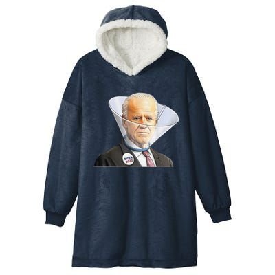 Funny Anti Biden And Dog Cone Impeach Biden Hooded Wearable Blanket