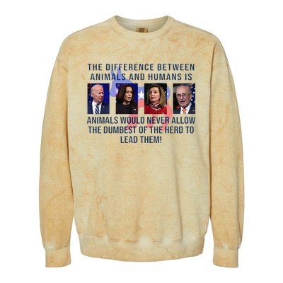 Funny Anti Biden Never Allow The Dumbest To Lead Democrats Colorblast Crewneck Sweatshirt