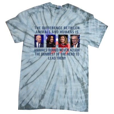 Funny Anti Biden Never Allow The Dumbest To Lead Democrats Tie-Dye T-Shirt