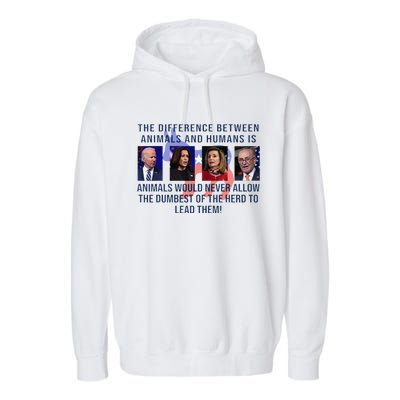 Funny Anti Biden Never Allow The Dumbest To Lead Democrats Garment-Dyed Fleece Hoodie