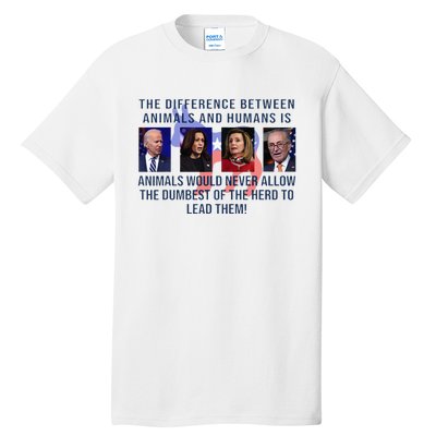 Funny Anti Biden Never Allow The Dumbest To Lead Democrats Tall T-Shirt