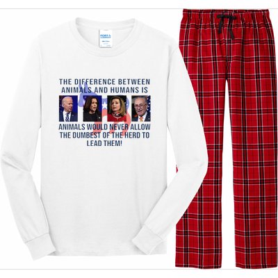 Funny Anti Biden Never Allow The Dumbest To Lead Democrats Long Sleeve Pajama Set