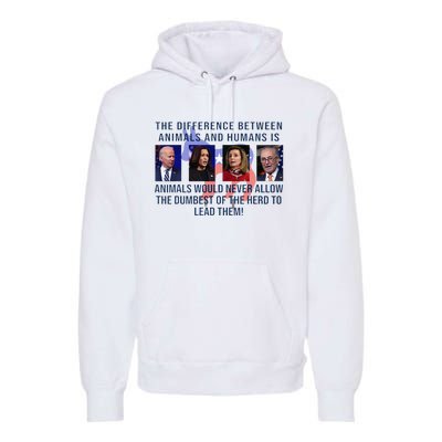 Funny Anti Biden Never Allow The Dumbest To Lead Democrats Premium Hoodie