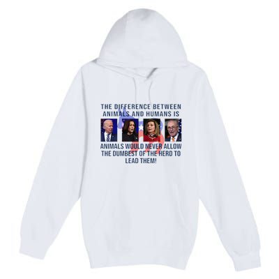 Funny Anti Biden Never Allow The Dumbest To Lead Democrats Premium Pullover Hoodie