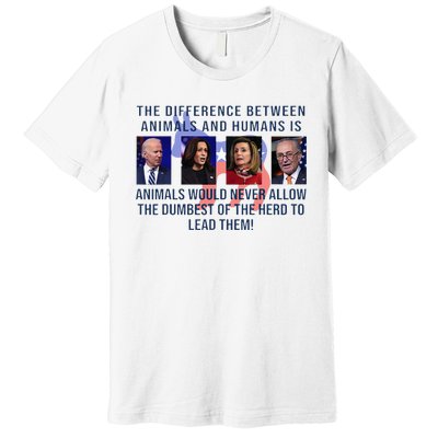 Funny Anti Biden Never Allow The Dumbest To Lead Democrats Premium T-Shirt