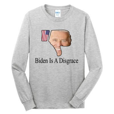 Funny Anti Biden Tee Biden Is A Disgrace Tall Long Sleeve T-Shirt