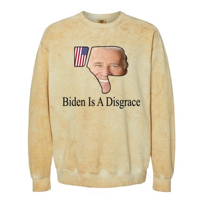 Funny Anti Biden Tee Biden Is A Disgrace Colorblast Crewneck Sweatshirt